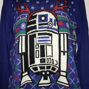 Star Wars Sweaters - Star Wars R2D2 Blue Christmas Sweater M Star Wars Sweaters - Star Wars R2D2 Blue Christmas Sweater M